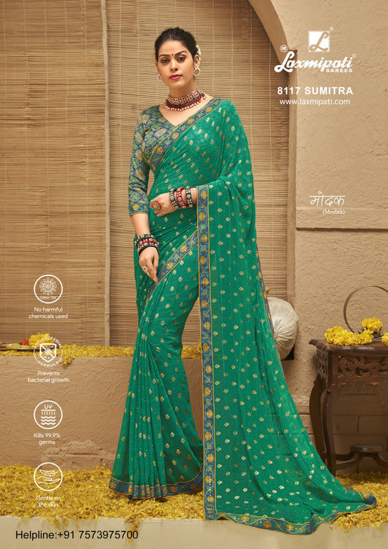 Laxmipati Modak 8117 Green Heavy Georgette Saree