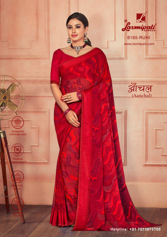 Laxmipati Aanchal 8165 Red Georgette Saree