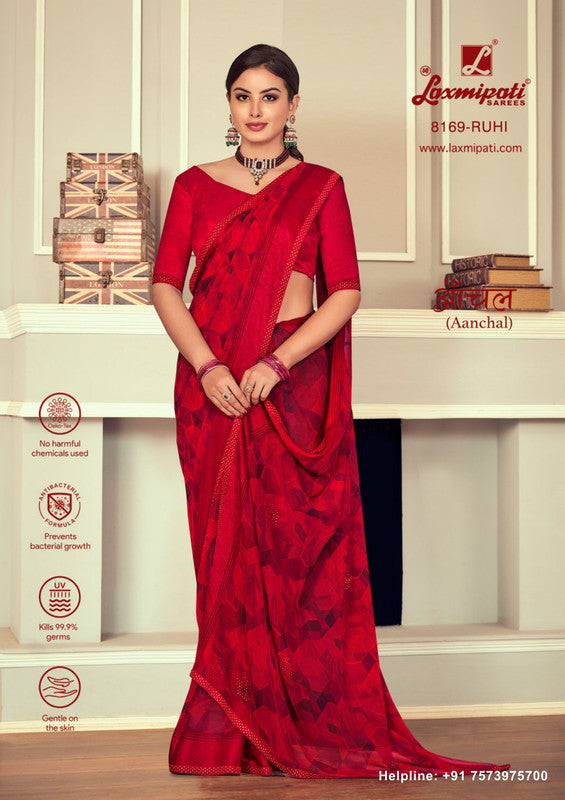 Laxmipati Aanchal 8169 Red Georgette Saree