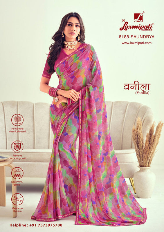 Laxmipati Vanilla 8188 Pink Georgette Saree