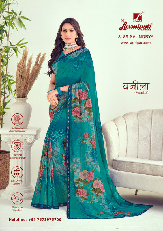 Laxmipati Vanilla 8189 Blue Georgette Saree