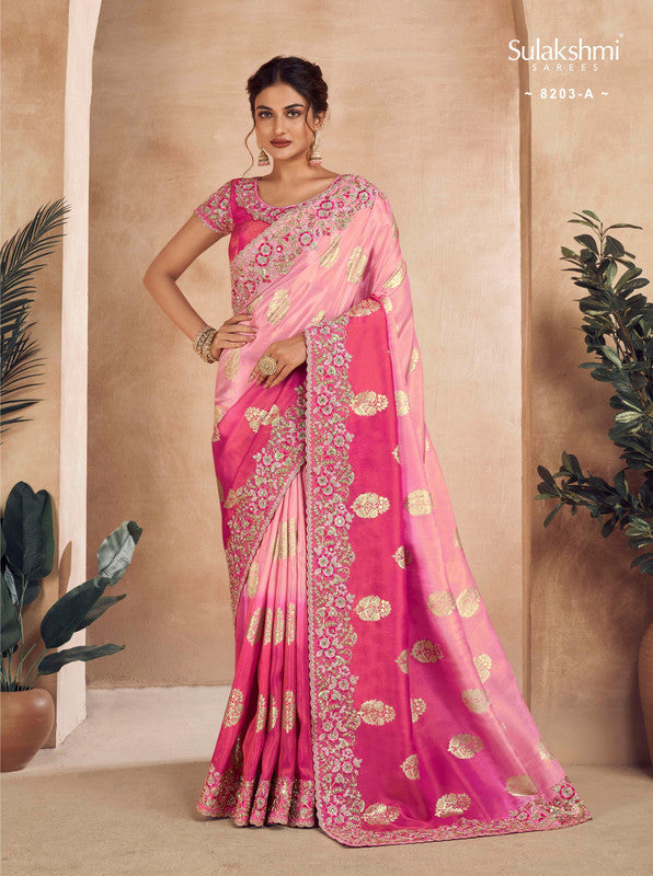 Sulakshmi Noor Ss-8203-A Pink Cosmo Silk Saree