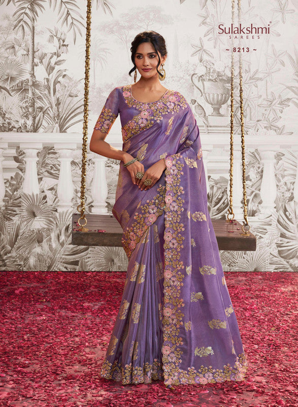 Sulakshmi Noor Ss-8213 Purple Cosmo Silk Saree