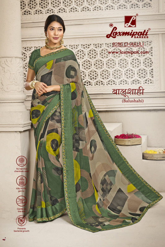 Laxmipati Balushahi 8286 Green Georgette Saree