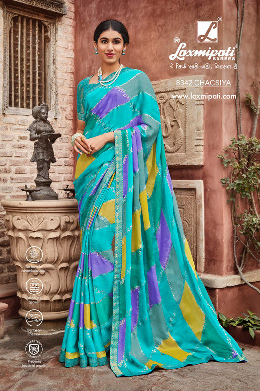 Laxmipati Janki 8342 Multicolor Silk Chiffon Saree