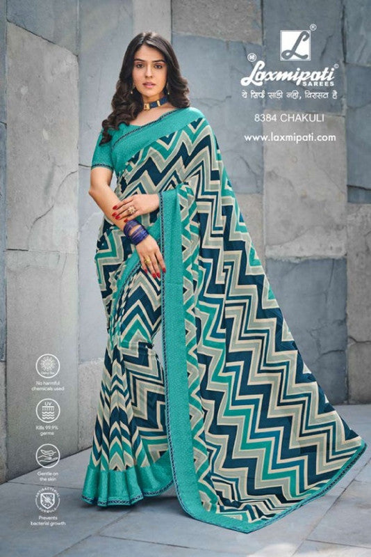 Laxmipati Sangini 8384 Blue Georgette Saree