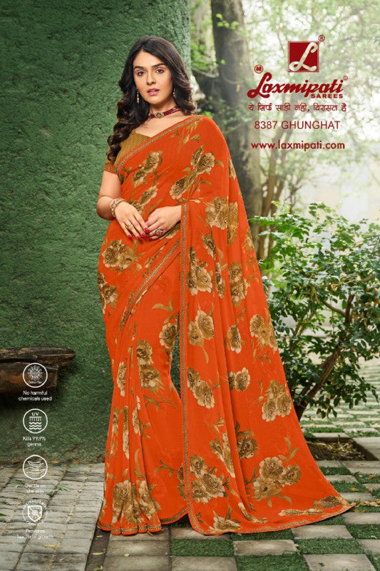 Laxmipati Kaveri 8387 Orange Georgette Saree