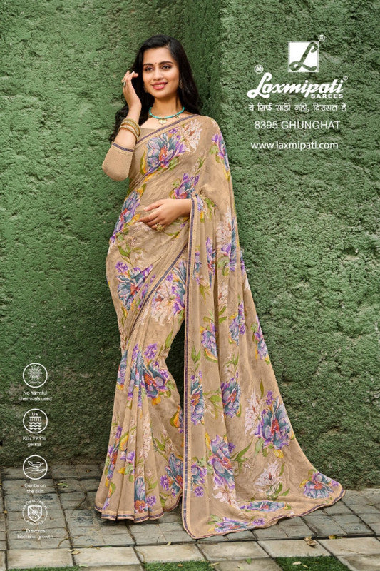 Laxmipati Kaveri 8395 Beige Georgette Saree