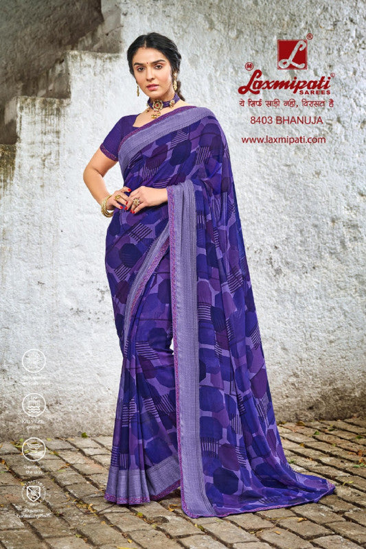 Laxmipati Kayra 8403 Violet Georgette Saree