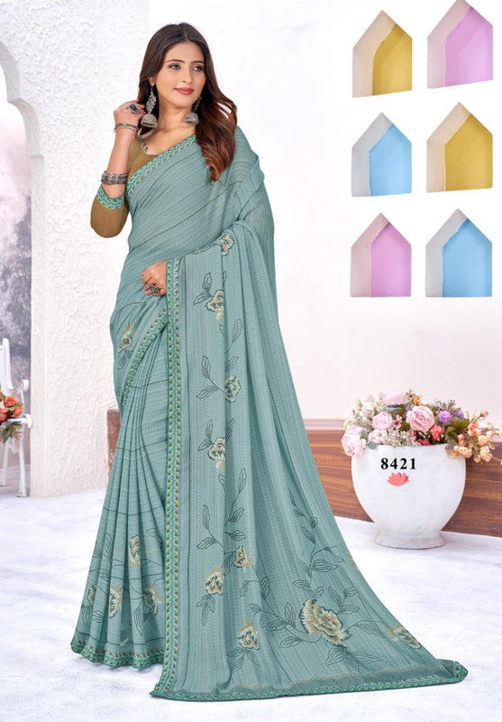 Kaasni Siddhi 8421 Blue Georgette Saree