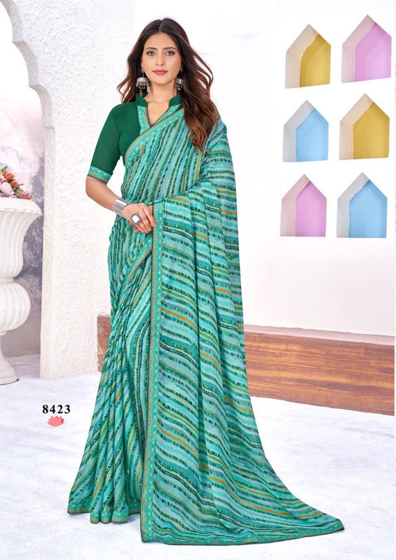 Kaasni Siddhi 8423 Blue Georgette Saree