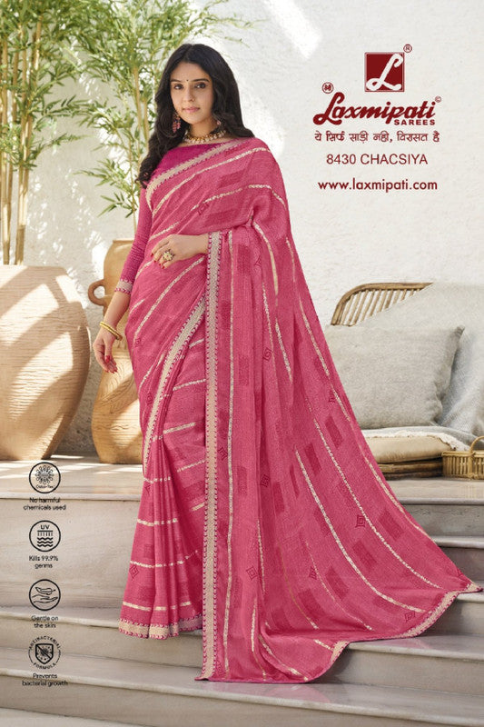 Laxmipati Chhabili 8430 Pink  Satin Georgette  Saree