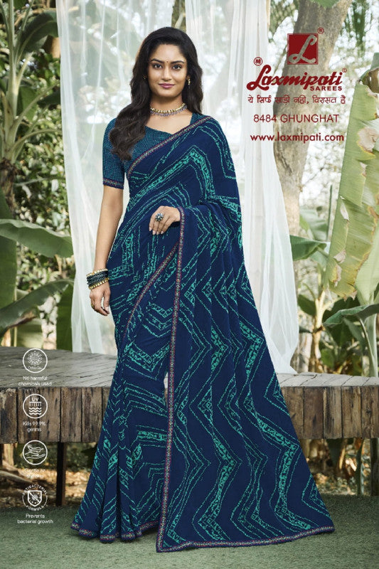 Laxmipati Bhel Puri 8484 Blue Georgette Saree