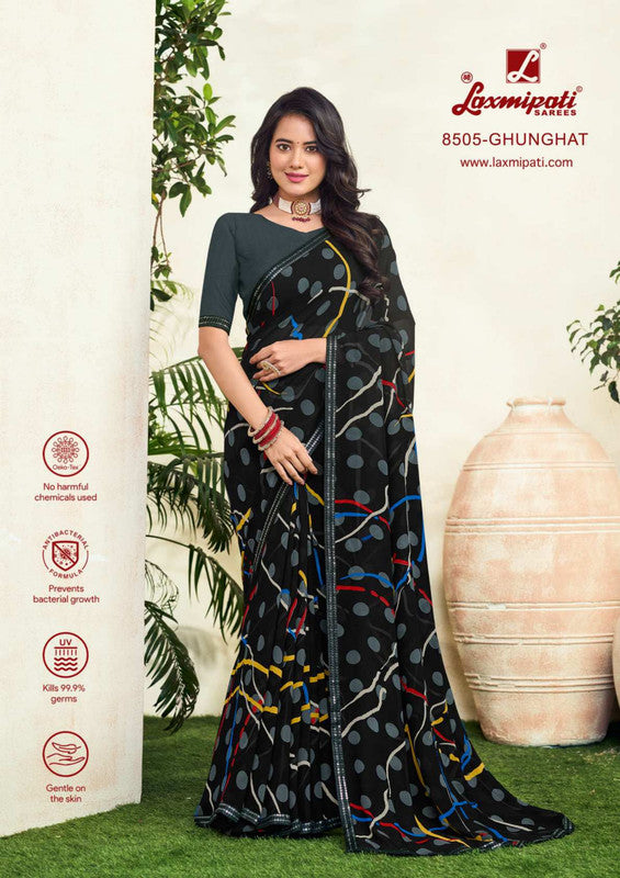 Laxmipati Simran 8505 Black Georgette Saree