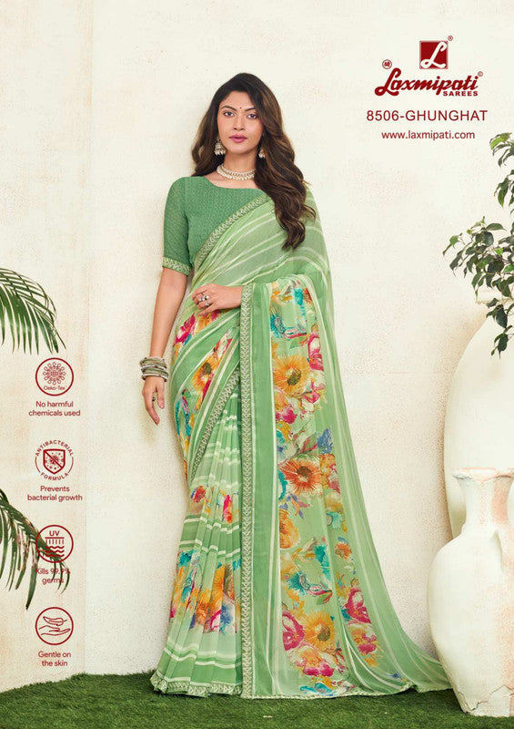 Laxmipati Simran 8506 Green Georgette Saree