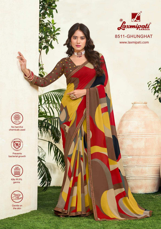 Laxmipati Simran 8511 Brown Georgette Saree