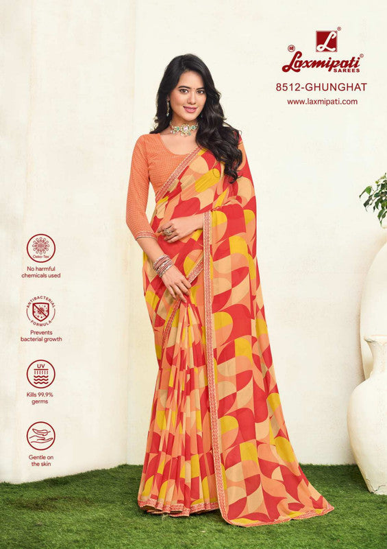 Laxmipati Simran 8512 Peach Georgette Saree