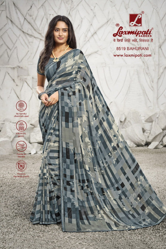 Laxmipati Ras Madhuri 8519 Grey Georgette Saree