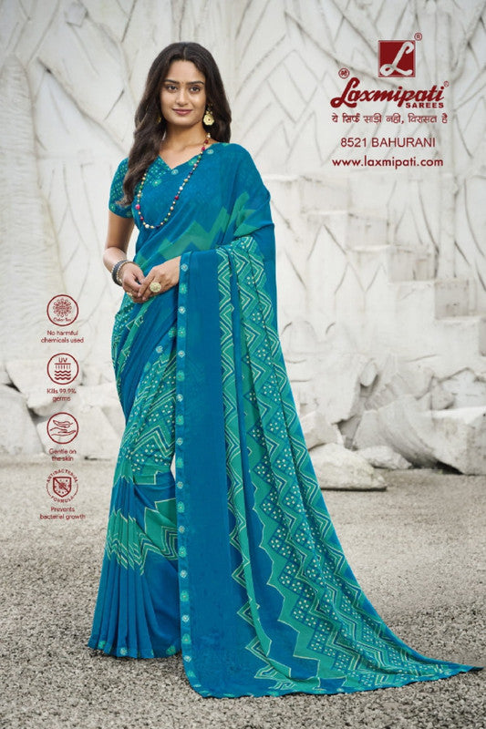 Laxmipati Ras Madhuri 8521 Blue Georgette Saree