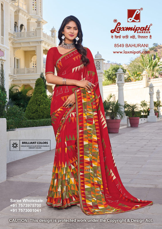 Laxmipati Noori 8549 Red Georgette Saree