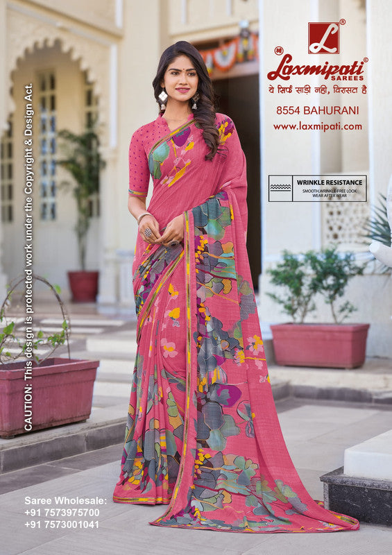 Laxmipati Noori 8554 Pink Georgette Saree