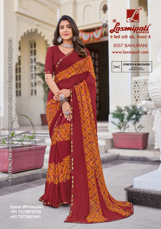 Laxmipati Noori 8557 Red Georgette Saree