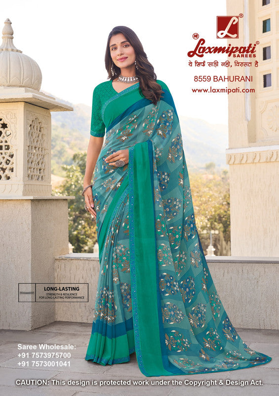 Laxmipati Noori 8559 Blue Georgette Saree