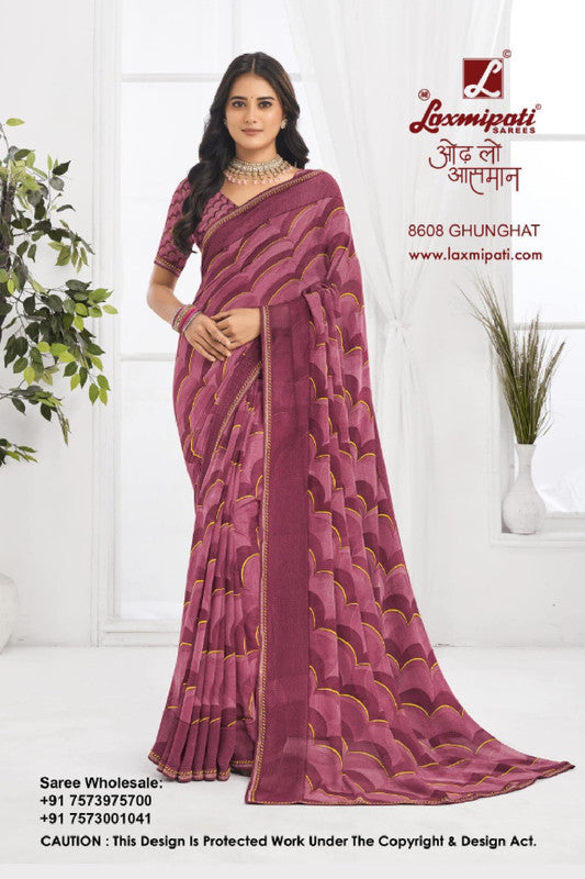 Laxmipati Jaayphal 8608 - Light Brown Georgette Drape By Sanskar Sarees