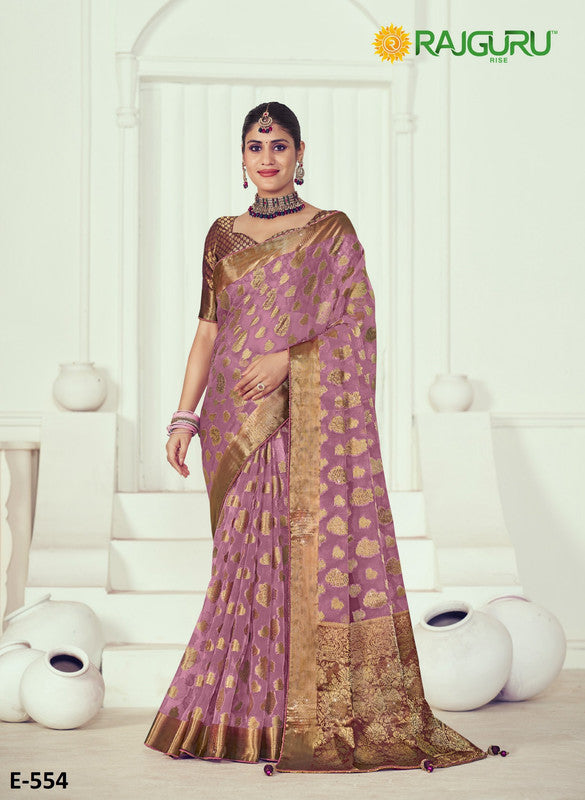 Rajguru Shiv Maya Rg-E554 Mauve Viscose Saree