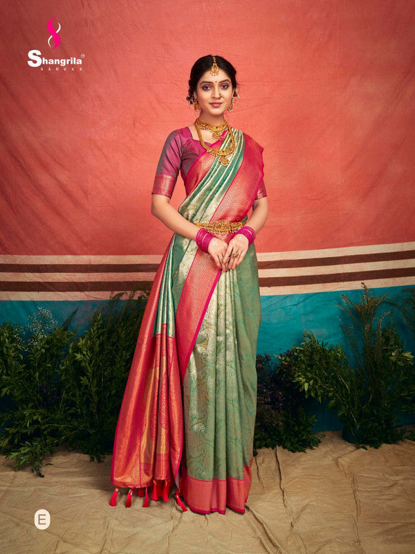 Shangrila Kanchipuram  E Green Silk Saree