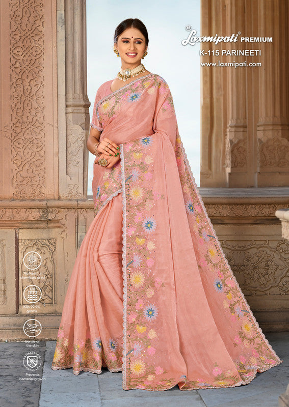 Laxmipati Parineeti K-115 Pink Organza Saree