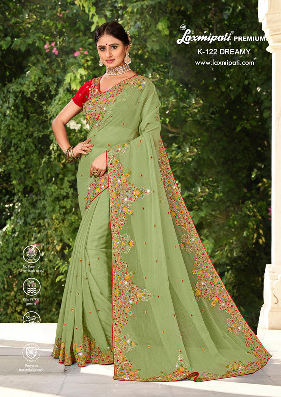 Laxmipati Dreamy K-122 Green Simer Saree