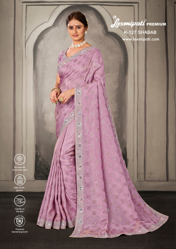 Laxmipati Shabab K-127 Pink Shimmer Silk Saree