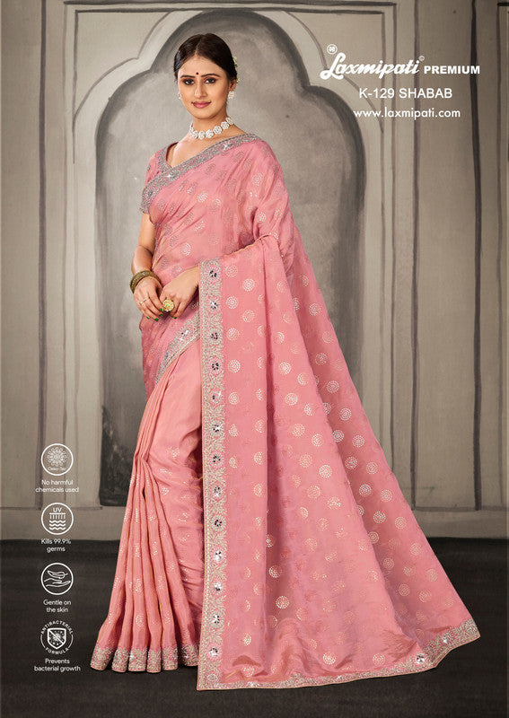 Laxmipati Shabab K-129 Pink Shimmer Silk Saree