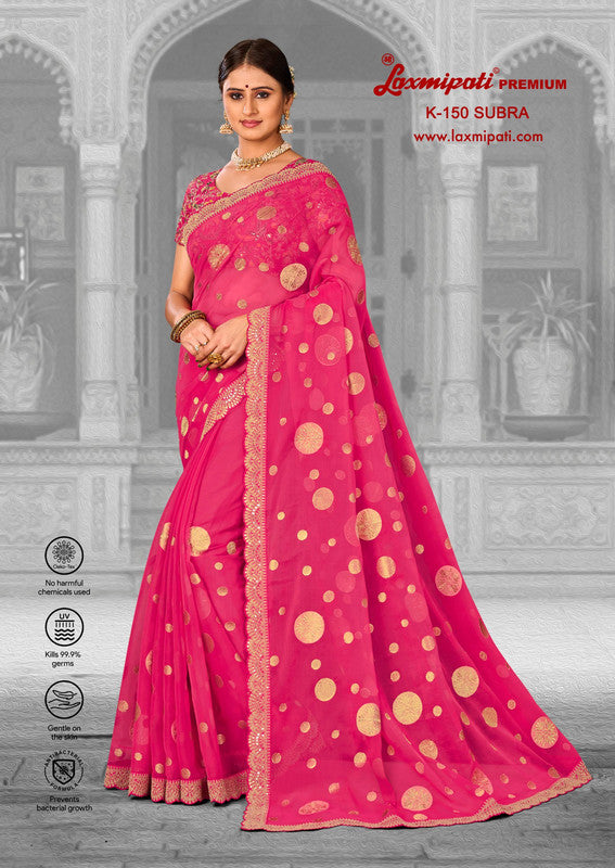 Laxmipati Subra K-150 Pink Organza Saree