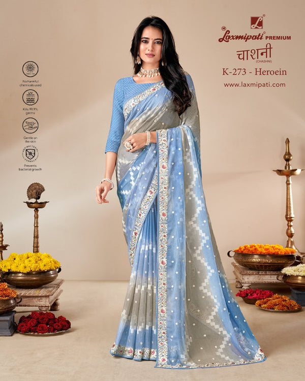 Laxmipati Chashni K-273 Multicolor Silk Chiffon Saree