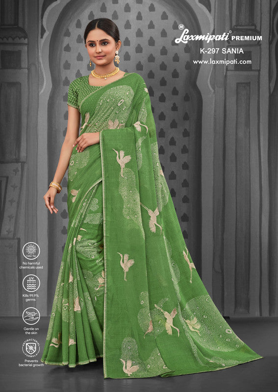 Laxmipati Sania K-297 Green Chiffon Saree