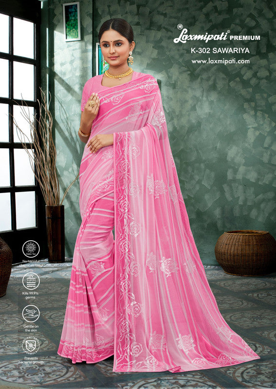 Laxmipati Sawariya-2 K-302 Pink Heavy Georgette Saree