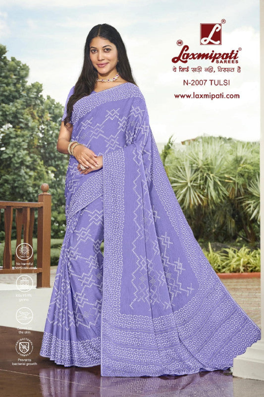 Laxmipati Niharika N-2007 Purple Chiffon Saree