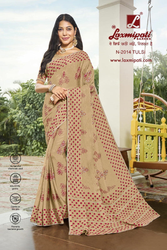 Laxmipati Niharika N-2014 Cream  Chiffon Saree