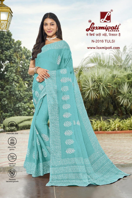 Laxmipati Niharika N-2016 Blue Chiffon Saree