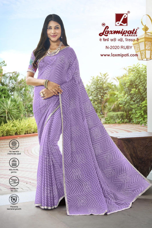 Laxmipati Piku N-2020 Purple Brasso Saree