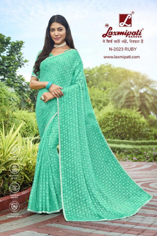 Laxmipati Aadita N-2023 Green Brasso Saree