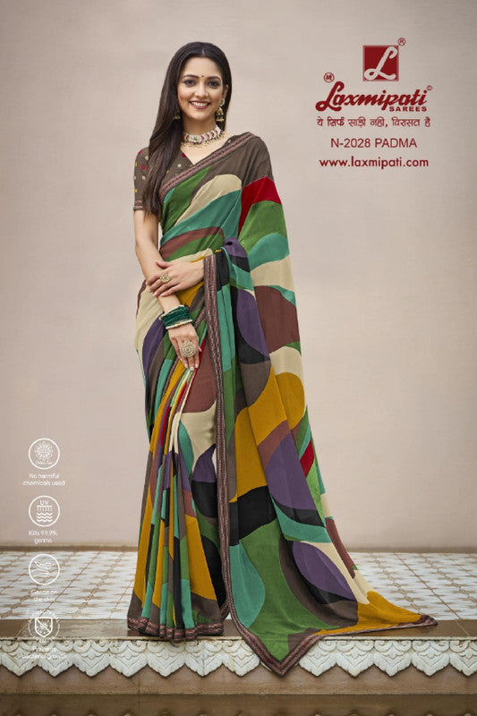 Laxmipati Barkha N-2028 Multicolor Georgette Saree