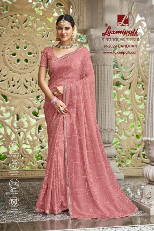 Laxmipati Barkha N-2029 Pink Brasso Saree