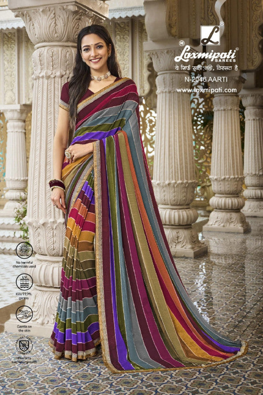 Laxmipati Barkha N-2046 Multicolor Georgette Saree