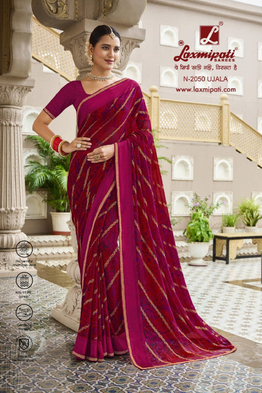 Laxmipati Barkha N-2050 Pink Georgette Saree