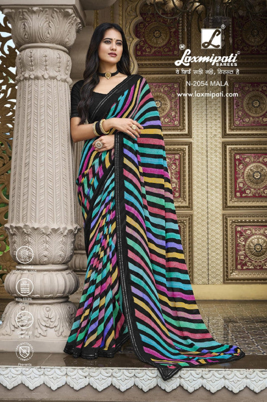 Laxmipati Barkha N-2054 Black Georgette Saree