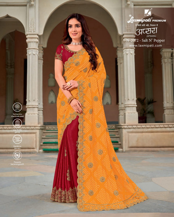 Laxmipati Apsara N-2072 Red Raw Silk Saree