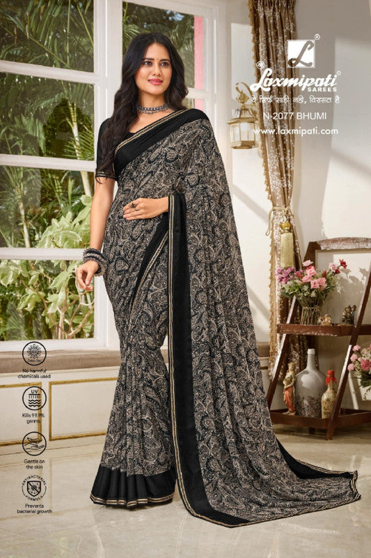 Laxmipati Indu N-2077 Black Georgette Saree